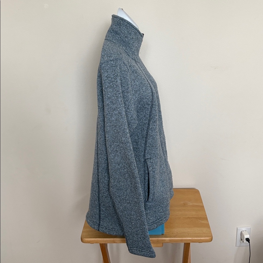 The North Face Women's Heather Gray Blue Full Zip Sweater Size Large - Picture 4 of 15